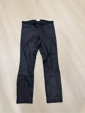 Helmut Lang Black Lamb Leather Skinny Leggings Pants Size 10